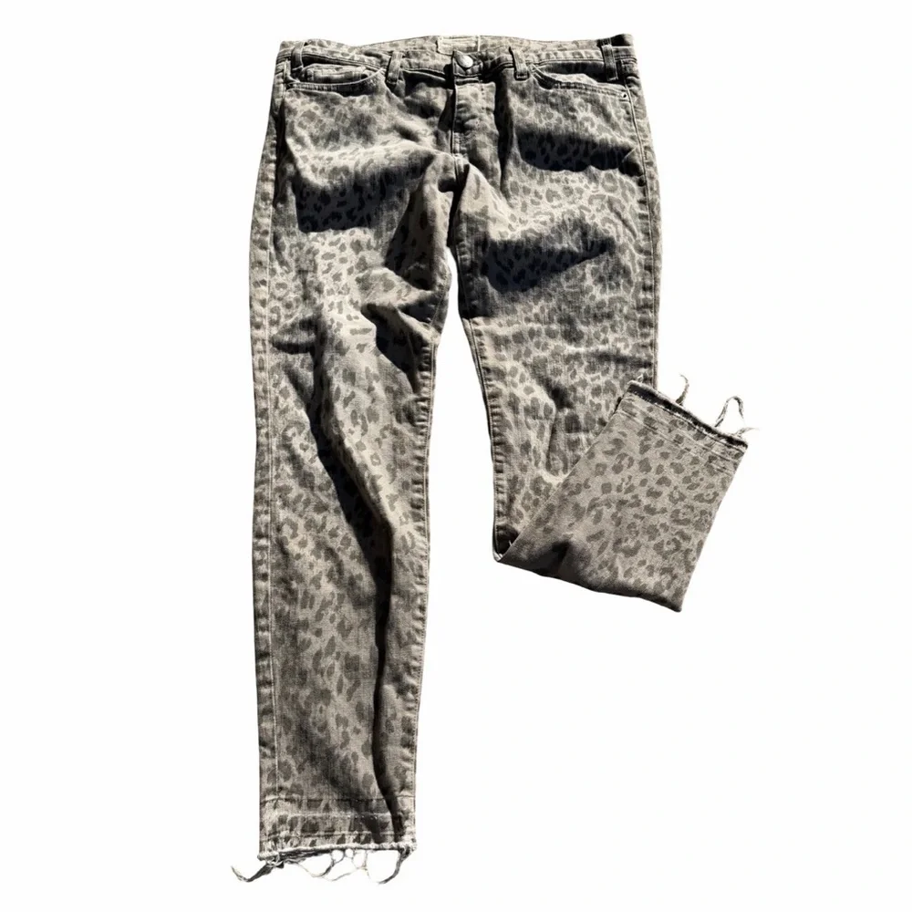 Current Elliott The Stiletto Gray Leopard Denim Jeans Size 32 - Picture 2 of 7